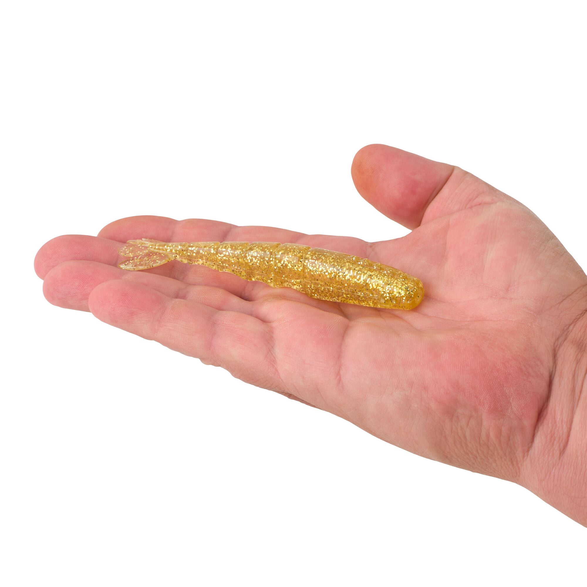 Berkley PowerBait® Saltwater Bonga Shrimp, 4 in, Shrimp, Gold (6-count)