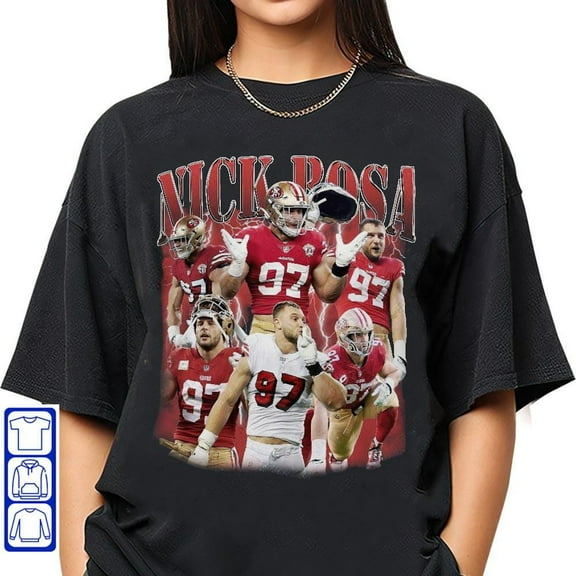 Vintage Nick Bosa shirt, Football shirt, Classic 90s Graphic Tee, Unisex, Vintage Bootleg, Gift, Retro