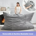 thumbnail image 6 of Hobestluk 3 in 1 Bean Bag Chair Giant Bean Bag Chairs Convertible Bean Bag Floor Cushion with Machine Washable Cover, Beanbag Chairs for Adult (Grey), 6 of 9