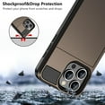 thumbnail image 6 of for iPhone 15 Pro Case with Card Holder, Dual Layer Shockproof Wallet Phone Case, Hidden Card Slot Sliding Protective Hard Shell Back Cover Slim Case for iPhone 15 Pro, 6.1'' Gun Metal, 6 of 14