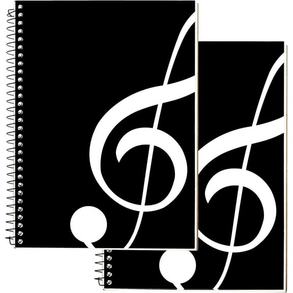 2 Packs of Music Notebooks (100 Sheets/Pack, 200 Pages), Blank Staff Manuscript Paper for Music Writing, Composition, Songwriting, 26x20cm Gift Pack