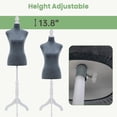 thumbnail image 5 of QRKD Mannequin Body Dress Form Torso Female Manikin 49.6-63.4 Inch Height Adjustable Wooden Tripod Stand High Density Foam Portable Display Mannequin (Grey, 49.6-63.4 Inches), 5 of 16