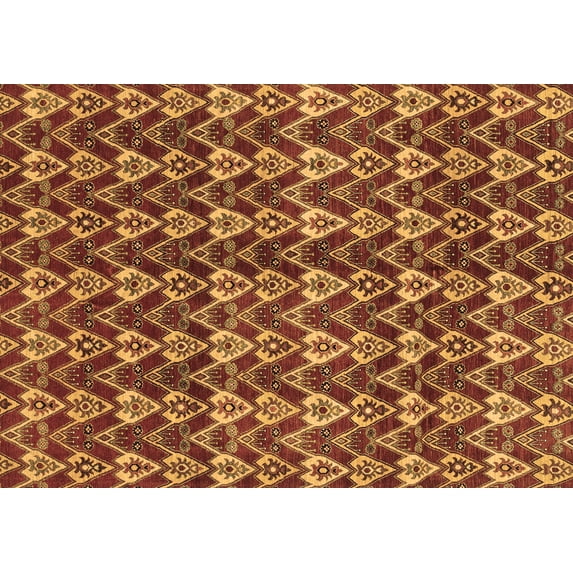 Ahgly Company Indoor Rectangle Abstract Brown Modern Area Rugs, 8' x 12'