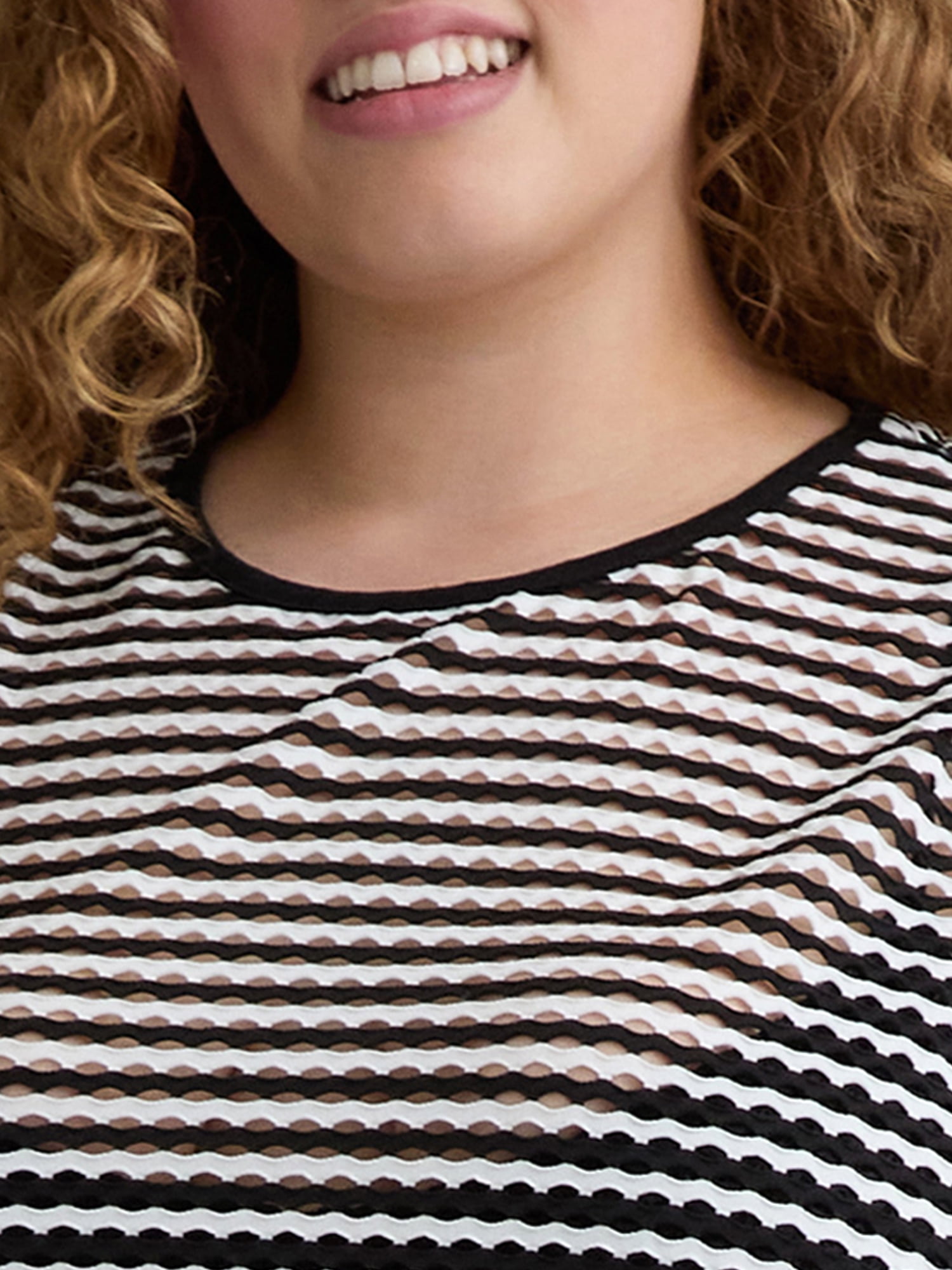 Time and Tru Women's and Women's Plus Striped Mesh Tank Coverup, Sizes XS-2X