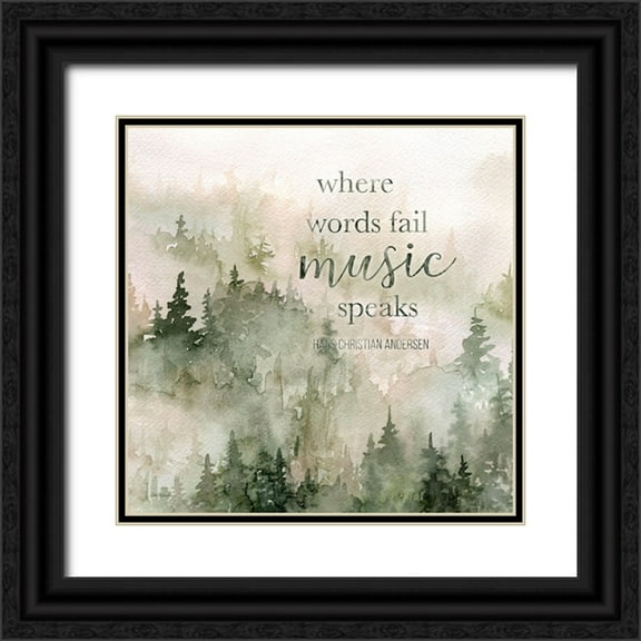 Robinson, Carol 12x12 Black Ornate Wood Framed with Double Matting Museum Art Print Titled - Music of the Mountains II