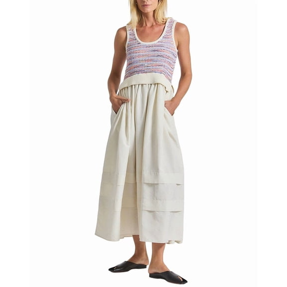 Derek Lam 10 Crosby womens Loewel Space Dyed Knit Mixed Media Dress, xs