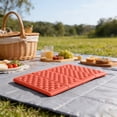 thumbnail image 5 of Partheme Outdoor Foam Four Fold Cushion Waterproof Cold Insulation, Portable Damp Proof Picnic Mat Seat Cushion for Camping, EVA Foam 14.76x10.24x0.43in, Orange, 5 of 6