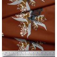 thumbnail image 3 of Soimoi Silk Fabric Leaves & Rose Flower Print Sewing Fabric Yard 42 Inch Wide, 3 of 3
