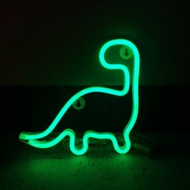 Jinsinto Dinosaur Shaped Neon Signs Neon Lights LED for Wall Decor Gaming Zone Party green