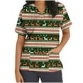thumbnail image 2 of Holiday Gifts! Titcea Christmas Scrub Tops Women Xmas Printed Short Sleeved V Neck Scrub Tops with Pockets Lightweight Stretchy Cute Working Uniform, 2 of 5