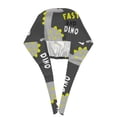 thumbnail image 3 of Kdxio Cute Dinosaur Pattern Turban Hat for Women Men Comfortable Adjustable Cleaning Working Cap with Sweatband, 3 of 8