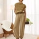 thumbnail image 4 of Pantalones Blusas de mujer Tops + Pantalones Moda de punto Sin mangas + Pantalones Trajes (Caqui XL) Cgtredaw Caqui T XL para Mujer, 4 of 6