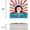 thumbnail image 3 of FMSHPON Happy Independence Day American Flag Set of 8 Coaster for Drinks, Absorbent Ceramic Stone Coasters Cup Mat with Cork Base for Home Kitchen Room Coffee Table Bar Decor, 3 of 4