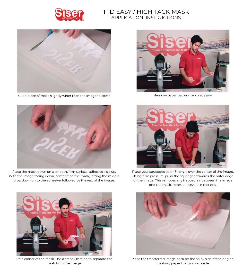Siser TTD Easy Mask htv transfer tape 12" Rolls Length Options