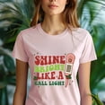 thumbnail image 5 of Shine Bright Call Light Nurse Graphic T-Shirt for Men and Women, Unisex Casual Tee, Heliconia, Size 3XL, 5 of 6