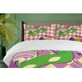 thumbnail image 4 of Ambesonne Mardi Gras Duvet Cover Sets, Stars Graphic, 2-Queen, Pink Yellow Green, 4 of 6