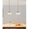 thumbnail image 5 of Small flower shape creamy glass pendant light fixtures for kitchen sink, vintage Japanese style kitchen island pendant lighting, retro Nordic hanging lamp ceiling chandelier over dining table, 5 of 7