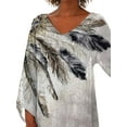 thumbnail image 3 of DYMADE Women Plus Size Printed Irregular Hem Casual Top, 3 of 4