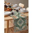 thumbnail image 6 of ERUNPONLY Green Orange Beige Boho Table Runner - 48 Inch Long Retro Ethnic Tribal Abstract Art Cotton and Linen Blended Dress Scarves Farmhouse Table Runner for Kitchen Dining, Coffee Table, 13"x48", 6 of 8