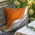 thumbnail image 5 of Abstract Beach Throw Pillow Cover Aesthetic Grey to Orange Gradient Cotton Linen Cushion Cover Throw Pillow Case with Invisible Zipper for Couch Sofa Bed Chair Car 26x26 Inch, 5 of 9