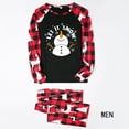 thumbnail image 3 of Snowman Family Christmas Pajamas Set, Plaid Matching Holiday Sleepwear Long Sleeve Tops & Pants Loungewear Black Red, 3 of 7
