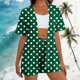 thumbnail image 2 of Mujeres largo cardigan con bolsillos estilo de moda suelto no posicionamiento impreso manga corta y pantalones cortos conjunto de bolsillo sudadera y pantalones conjunto para mujeres, 2 of 6