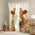 thumbnail image 3 of Castle Fairy Highland Cow Blackout Curtains Set of 2 (52x84 Each),Floral Window Curtains, 3 of 6