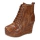 thumbnail image 1 of NECHOLOGY Botas Mujer Adulto Femenino Zapatos Botines mujer Botas de suela gruesa con tacón de cuña y cordones de piedra sólida versátiles para mujer (Brown, 6.5), 1 of 7
