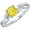 White, variant on 925 Sterling Silver 14K White Gold Finish Round Cut Yellow Sapphire Leaf Solitaire Engagement Ring For Womens