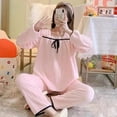 thumbnail image 4 of Conjunto de pijamas de cuello cuadrado para mujer, ropa de dormir de terciopelo polar, pantalones de 2 piezas, traje de Casa esponjoso, ropa de noche cálida coreana, Piiama sólido, Invierno, 4 of 4