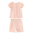 thumbnail image 3 of Girls Outfits Set for Spring Summer Ruffle Short Sleeve T-shirt and Shorts Clothes Ideal for and Everyday Wear, 3 of 3