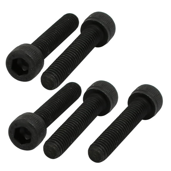 5pcs M6x30mm 12.9 Grade Hex Socket Cap Left Hand Thread Screw Bolt Black