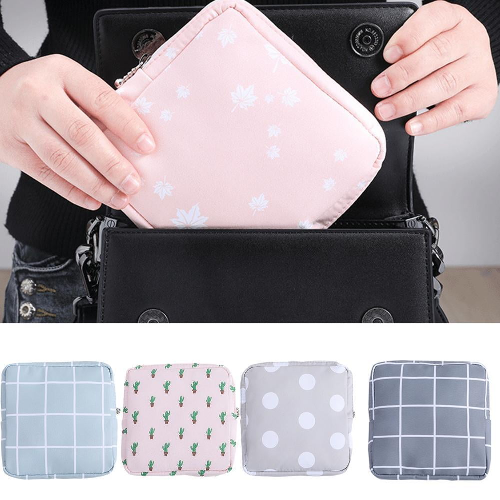 Tampon Case Sanitary Pad Bag Mini Folding Women Cute Bag Napkin Money  Lipstick Storage Pouch Case for Women Fashion Tampon Case F1P5 