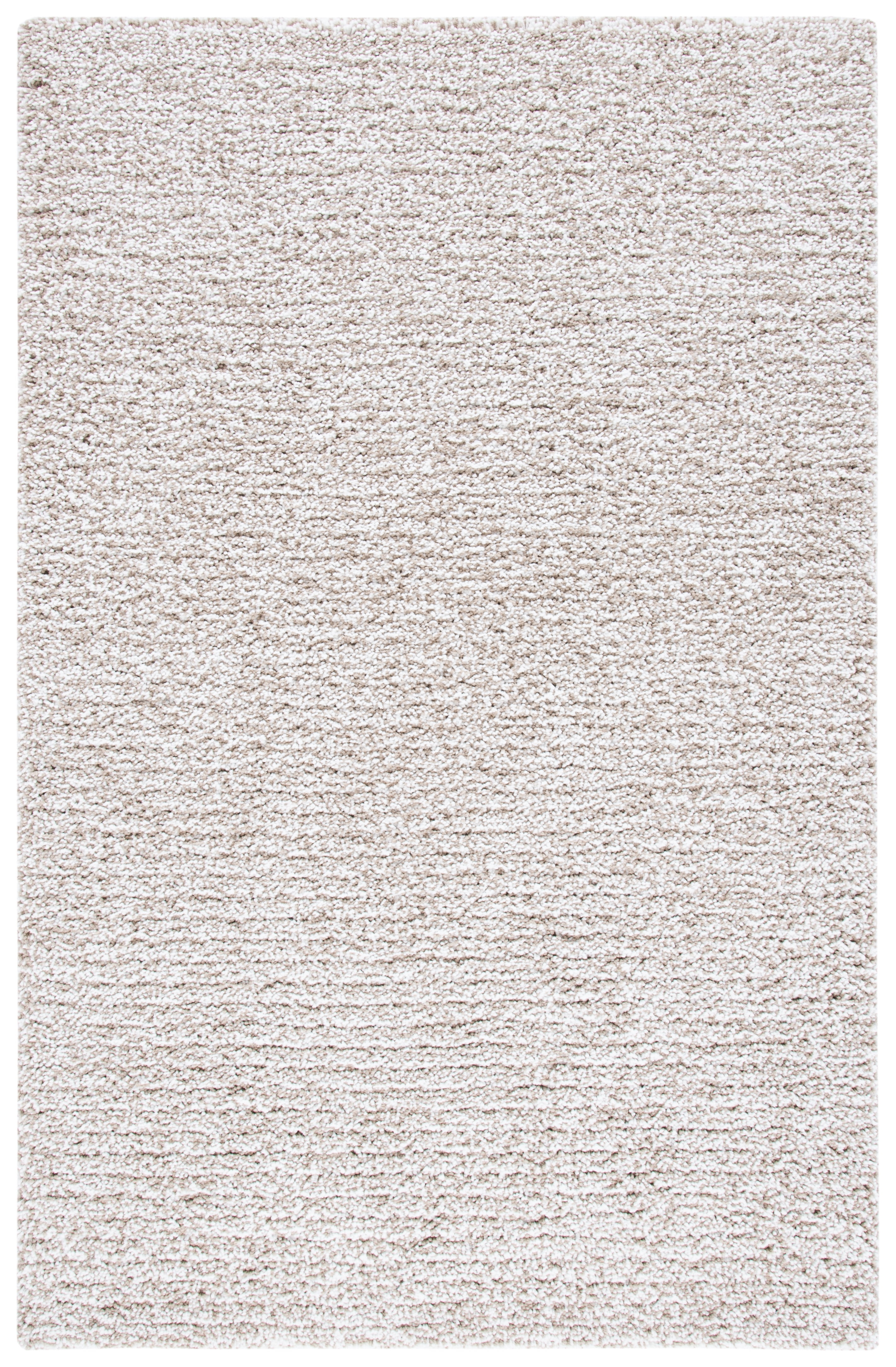Safavieh Ultimate Atanas Solid Polyester Shag Area Rug, Sand/Ivory, 6' x 9'