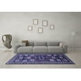 thumbnail image 3 of Ahgly Company Machine Washable Indoor Round Persian Blue Traditional Area Rugs, 3' Round, 3 of 4