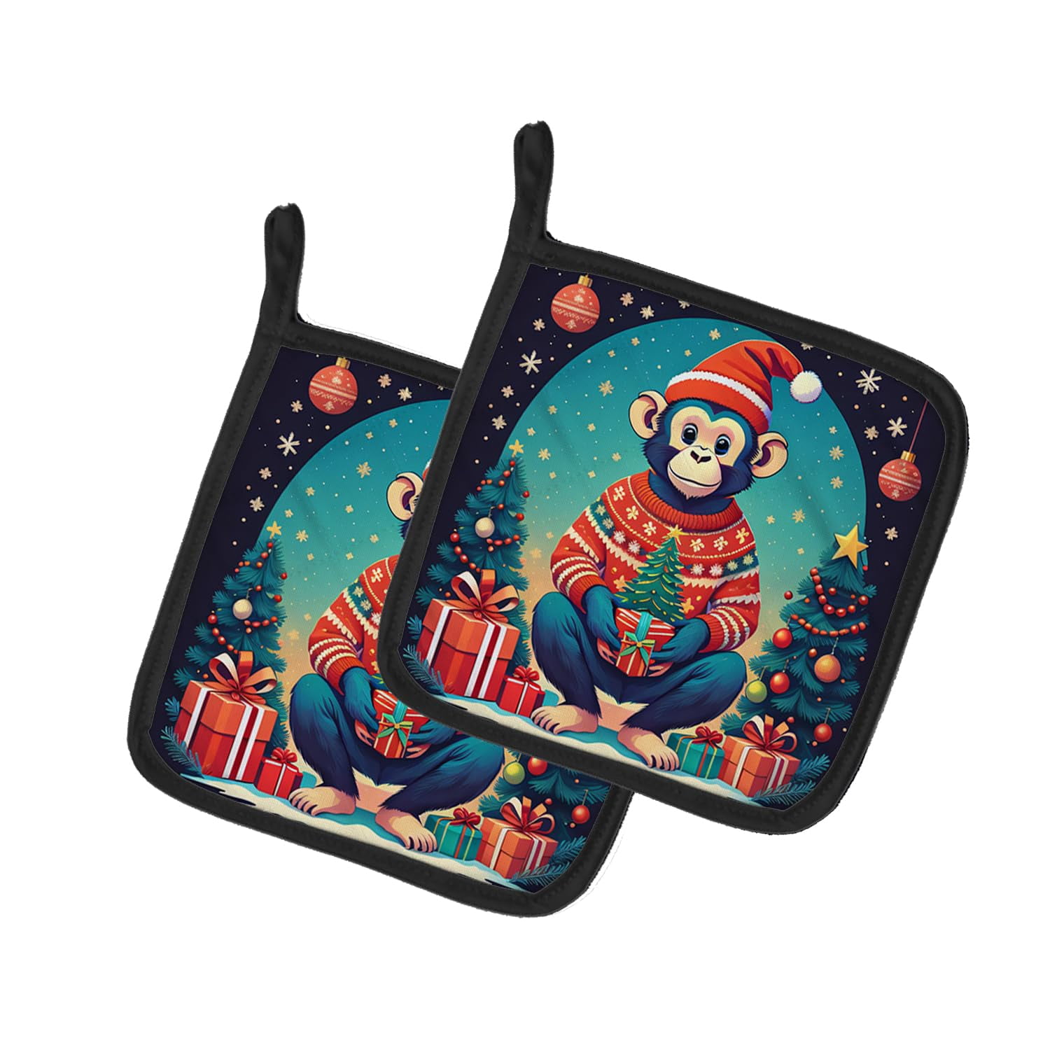 Turtle Christmas Pair of Pot Holders