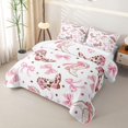 thumbnail image 3 of Manfei Western Ribbon Bow Bed Spread Queen for Teens Female,Girls Cowgirl Cow Print Boots Queen Coverlet Set, 3 of 7