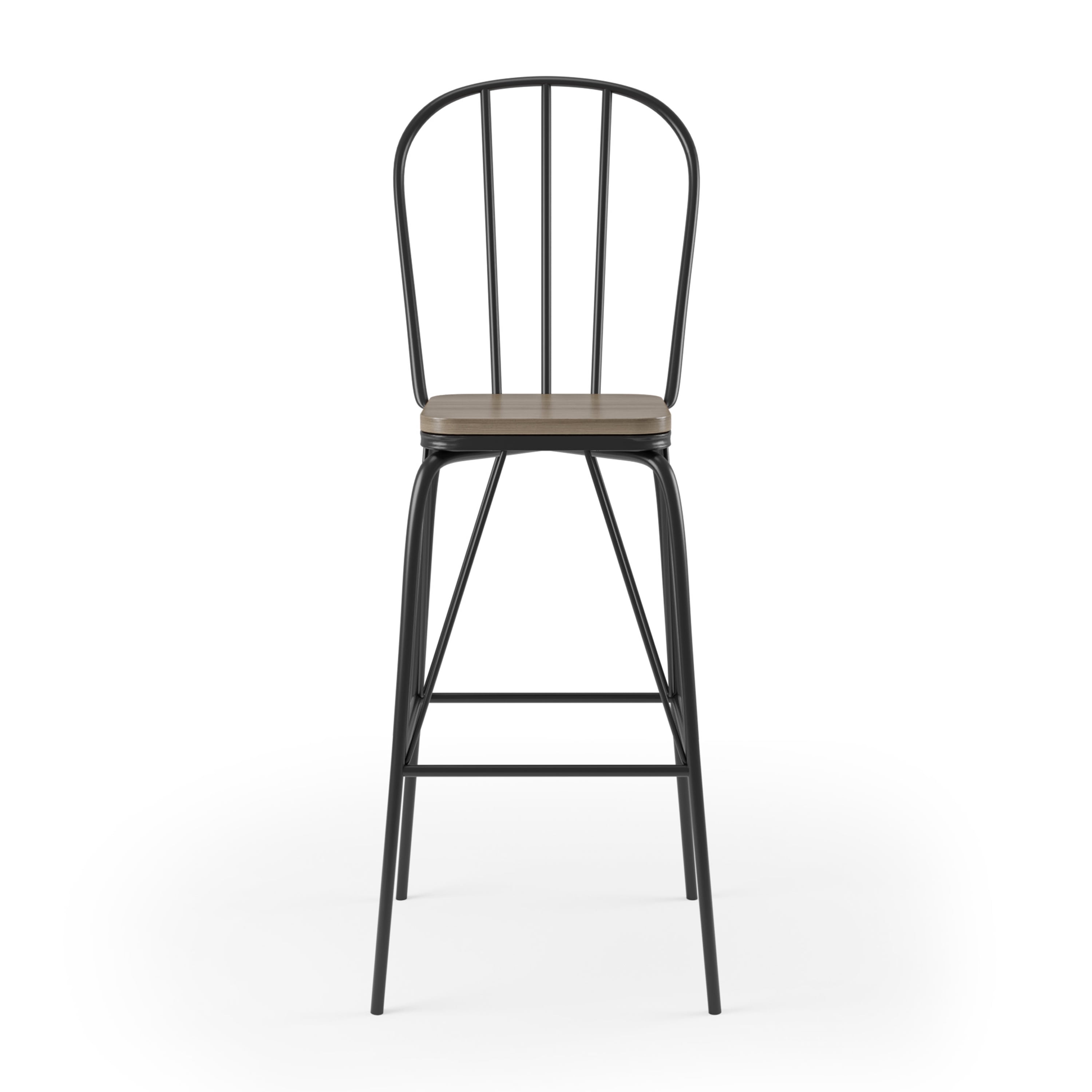 Furniture of America Sentra Modern Slat Back Bar Chairs - Set of 2, Black