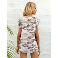 thumbnail image 2 of CALIPESSA Womens Summer Camo Print Short Sleeve Tunic Tops Loose Fit Casual Round Neck T-Shirt, 2 of 5