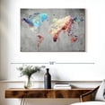 thumbnail image 3 of Elephant Stock Artistic Touch World Map Wall Art - Horizontal Canvas Wall Art - Living Room Wall Decor - Map Canvas - Blue And Gray Decor - 39" x 26", 3 of 8