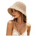 thumbnail image 2 of Crochet Knit Sun Hats for Women Foldable Packable Bucket Hat Summer Beach Hat, 2 of 5