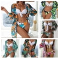 thumbnail image 2 of Bikini de playa de arena de tres piezas Traje de baño dividido de malla para mujer bikini, 2 of 6