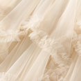 thumbnail image 4 of Women Layered Tulle Long Skirt High Waist Solid Color Frill Trim Ruffle Midi Skirt, 4 of 6