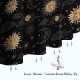 thumbnail image 6 of Black Gold Sun Moon Cloud Pattern Shower Curtain 36"x72" ,Bathroom Decorative Shower Curtains Set with 12 Hooks,Modern Waterproof Washable Shower Curtain, 6 of 6