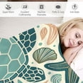 thumbnail image 3 of COMIO Seashell Blanket, Ocean Sea Turtle Coral Shell Starfish Super Soft Flannel Throw Blanket for Bed Sofa (330GSM Flannel), 3 of 6