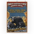 thumbnail image 2 of Angeles National Forest, Wrightwood, California, Black Bears Vintage Sign Press (24x36 Giclee Gallery Art Print, Vivid Textured Wall Decor), 2 of 3