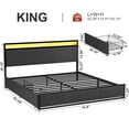 thumbnail image 3 of Base De Cama King Size Terciopelo Luces Led Con 2 Cajones (negro), 3 of 10