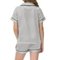 thumbnail image 5 of WOYY Big Girls Pajamas Solid Unisex Sleepwear Short Sleeve Top with Shorts, Size 2-13, 5 of 5