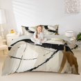thumbnail image 2 of Homewish Modern Spiral Bedding,Geometric Abstract Duvet Cover Full,Cream,Light Gray Reversible,3 Pieces,1 Duvet Cover and 2 Pillowcases, 2 of 6