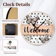 thumbnail image 3 of Christmas Cardinal Poinsettia Round Wall Clock Silent Rustic Holiday Farmhouse Decor, 3 of 5